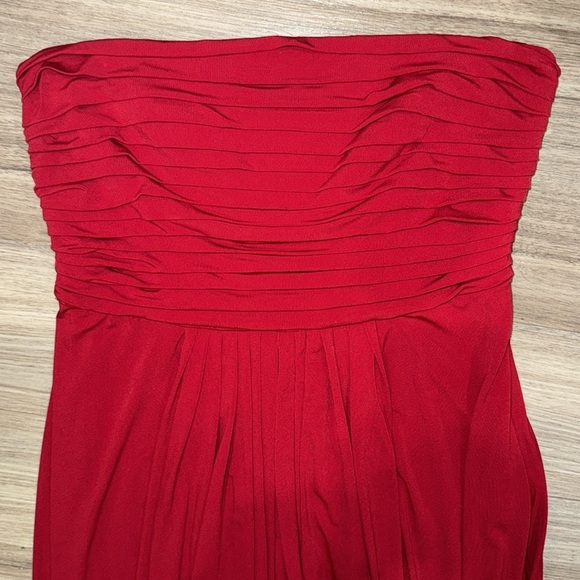 Calvin Klein Vintage Red Drape Strapless Evening Dress Size 12 - Picture 10 of 10